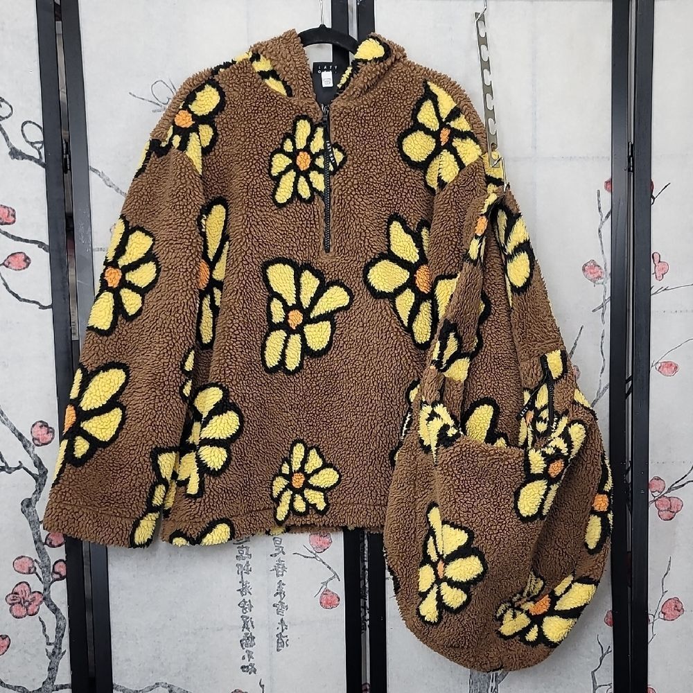 Lazy Oaf Flower Fleece Hoodie And Bag Set